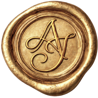 Waxzegel met initialen A & J